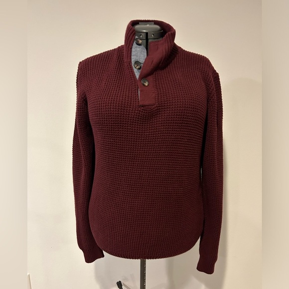 WeatherProof Vintage Merlot Henley Sweater - Size L - Picture 1 of 5